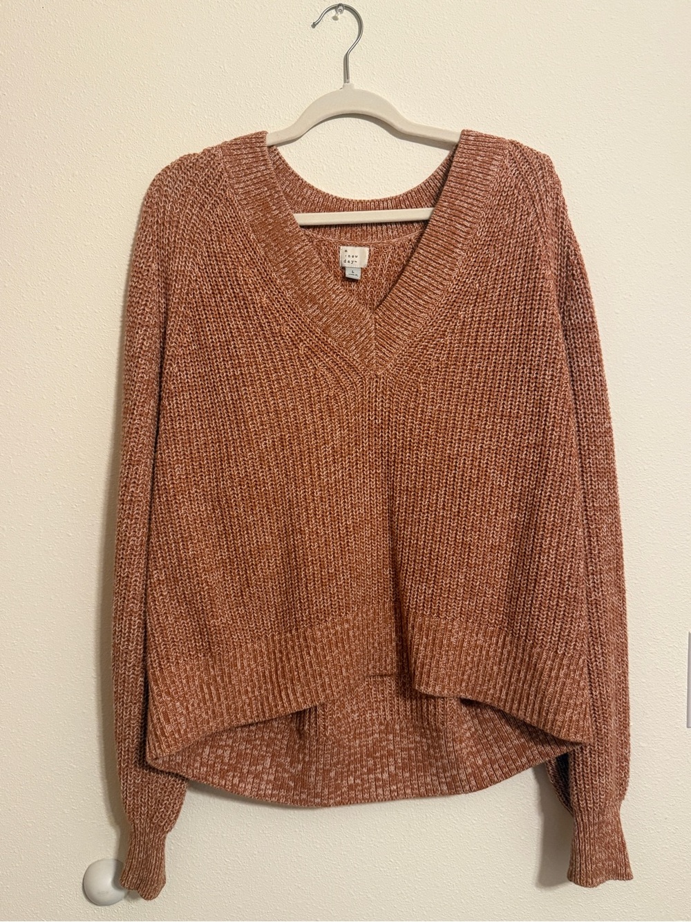 a new day V-Neck Pullover Sweater in Rusty Brown
